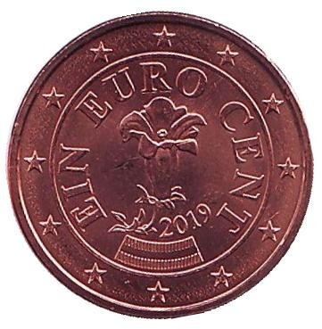 Монета 1 цент. 2019 год, Австрия.
