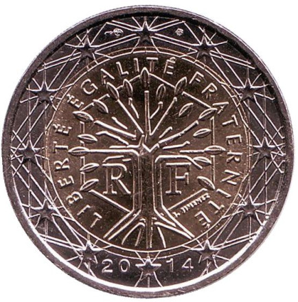 Монета 2 евро. 2014 год, Франция.