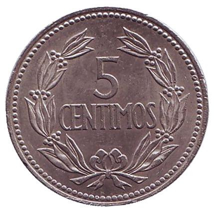 Монета 5 сентимо. 1965 год, Венесуэла.