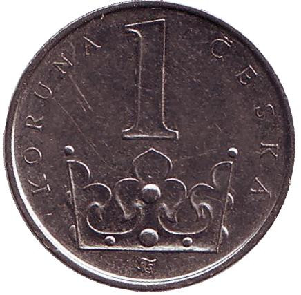 Монета 1 крона. 2000 год, Чехия.