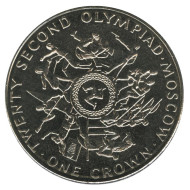 Монета 1 крона, 1980 год, Остров Мэн. XXII летняя олимпиада в Москве. Борьба. Монета 1 крона, 1980 год, Остров Мэн. XXII летняя олимпиада в Москве. Борьба.