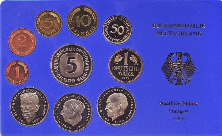 Набор монет ФРГ (10 шт.). 1979 год. (F), ФРГ. Пруф!