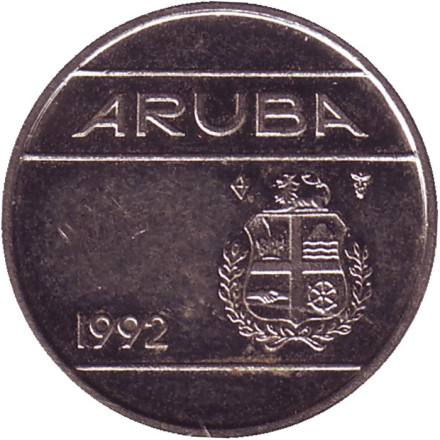 Монета 10 центов. 1992 год, Аруба. Из обращения.