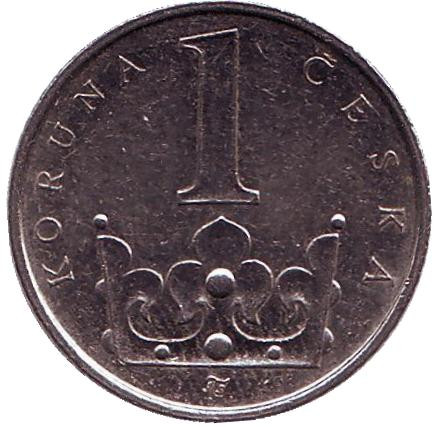 Монета 1 крона. 2001 год, Чехия.