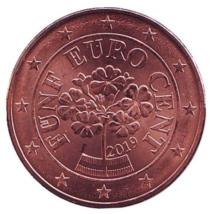 Монета 5 центов. 2019 год, Австрия.