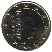 Монета 1 евро. 2016 год, Люксембург. 