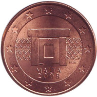 Монета 5 центов. 2008 год, Мальта. 