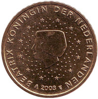 Монета 50 евроцентов. 2003 год, Нидерланды.