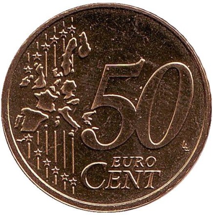Монета 50 евроцентов. 2003 год, Нидерланды. Монета 50 евроцентов. 2003 год, Нидерланды.