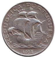 Монета 2,5 эскудо. 1932 год, Португалия. Парусник. Монета 2,5 эскудо. 1932 год, Португалия. Парусник.