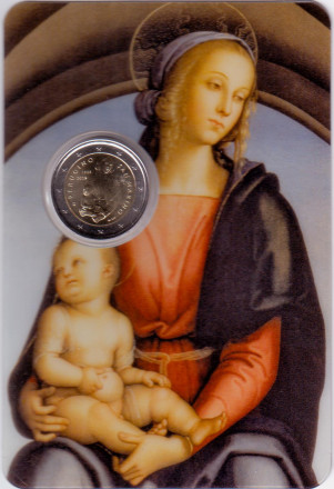 Монета 2 евро. 2023 год, Сан-Марино. 500 лет со дня смерти Пьетро Перуджино.