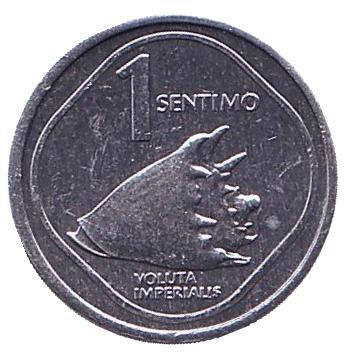 Монета 1 сентимо. 1984 год, Филиппины. Ракушка.