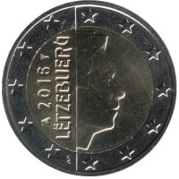 Монета 2 евро. 2016 год, Люксембург. 