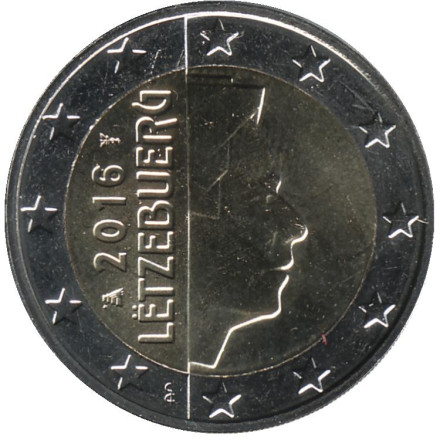 Монета 2 евро. 2016 год, Люксембург.