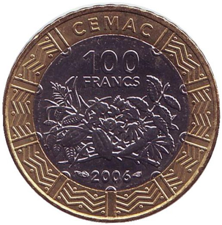 Монета 100 франков. 2006 год, Центральные Африканские штаты.