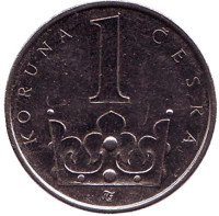 Монета 1 крона. 2010 год, Чехия.