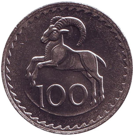 Монета 100 миллей. 1982 год, Кипр. aUNC. Кипрский муфлон.