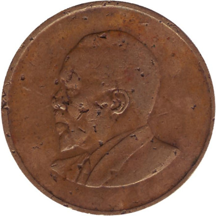Монета 5 центов. 1966 год, Кения.