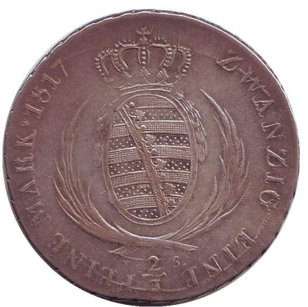 Монета 2/3 талера. 1817 год, Саксония. Фридрих Август I.
