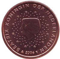 Монета 1 цент. 2006 год, Нидерланды.