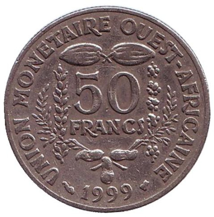 Монета 50 франков. 1999 год, Западные Африканские штаты.