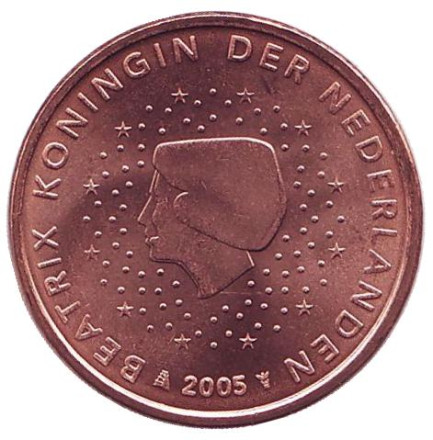 Монета 5 евроцентов. 2005 год, Нидерланды.