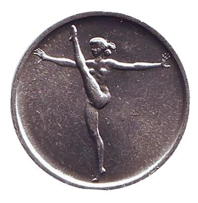 Монета 1 лира. 1980 год, Сан-Марино. XXII летние Олимпийские Игры, Москва 1980. Гимнастика.