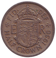 Монета 1/2 кроны. 1956 год, Великобритания. Монета 1/2 кроны. 1956 год, Великобритания.