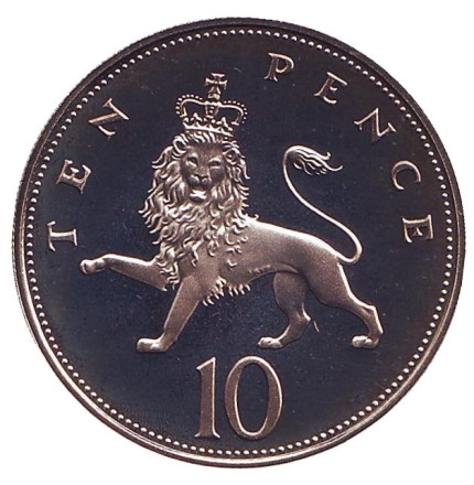 Монета 10 пенсов. 1982 год, Великобритания. Proof.