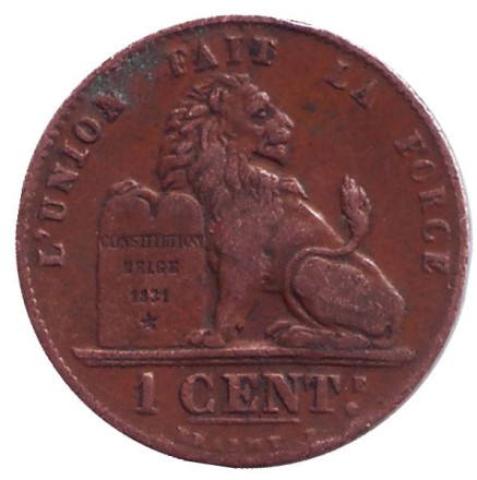 Монета 1 сантим. 1914 год, Бельгия.