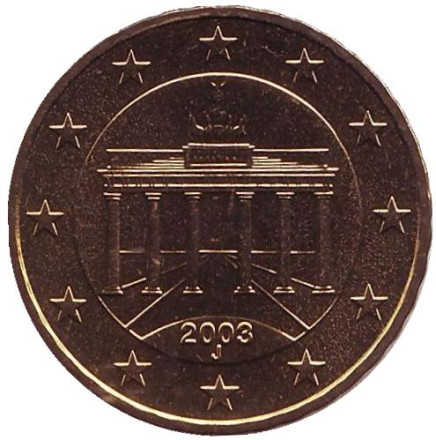 Монета 10 центов. 2003 год (J), Германия.