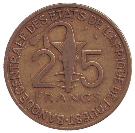 Монета 25 франков. 1971 год, Западные Африканские Штаты.