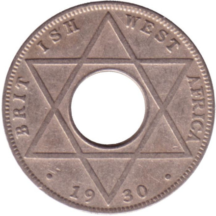 Монета 1/10 пенни. 1930 год, Британская Западная Африка.