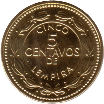 Монета 5 сентаво. 2012 год, Гондурас.