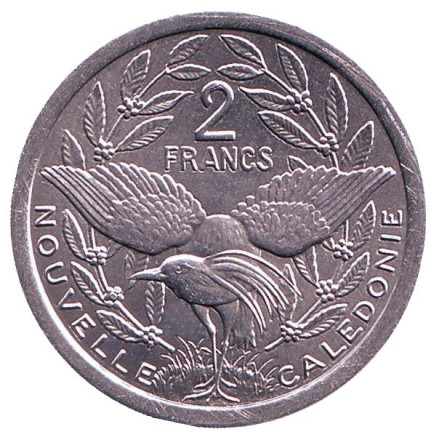 Монета 2 франка. 2003 год, Новая Каледония. UNC. Птица кагу.
