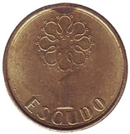 Монета 1 эскудо. 1990 год, Португалия. Монета 1 эскудо. 1990 год, Португалия.