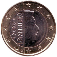 Монета 1 евро. 2008 год, Люксембург.