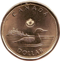 Утка. Монета 1 доллар. 2016 год, Канада.