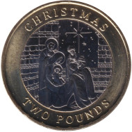 Монета 2 фунта. 2022 год, Гибралтар. Рождество. Монета 2 фунта. 2022 год, Гибралтар. Рождество.