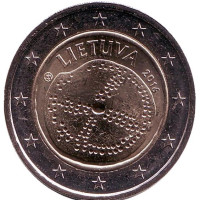 Балтийская культура. Монета 2 евро. 2016 год, Литва.