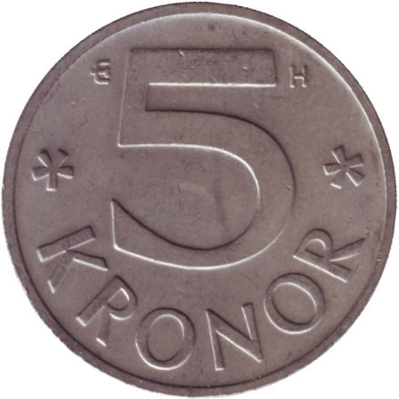 Монета 5 крон. 2005 год, Швеция.