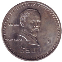 Франсиско Игнасио Мадеро. Монета 500 песо. 1988 год, Мексика. aUNC.