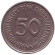 Монета 50 пфеннигов. 1983 год (J), ФРГ. Женщина, сажающая дуб. Монета 50 пфеннигов. 1983 год (J), ФРГ. Женщина, сажающая дуб.
