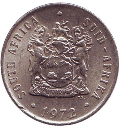 Монета 10 центов. 1972 год, Южная Африка. Алоэ. Монета 10 центов. 1972 год, Южная Африка. Алоэ.