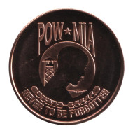 Pow Mia (Пропавшие без вести военнопленные). Монетовидный жетон. Унция меди 999. США. Pow Mia (Пропавшие без вести военнопленные). Монетовидный жетон. Унция меди 999. США.