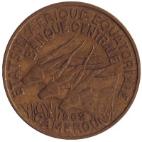 Монета 10 франков. 1962 год, Камерун.