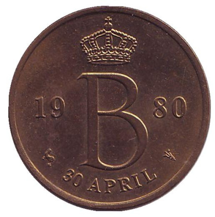 30 апреля 1980 года - день королевы. Жетон Нидерландского монетного двора. 1980 год.