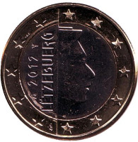 Монета 1 евро. 2012 год, Люксембург.