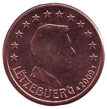 Монета 1 цент. 2009 год, Люксембург.