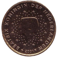 Монета 10 евроцентов. 2001 год, Нидерланды.